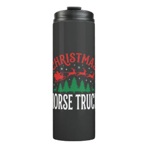 Weihnachts-Pferde-LKW-Santa-Schlitten Thermosbecher