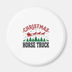 Weihnachts-Pferde-LKW-Western-Santa-Schlitten-Desi Magnet