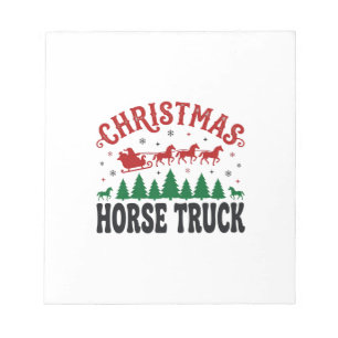 Weihnachts-Pferde-LKW Western Santa-Schlitten-Desi Notizblock