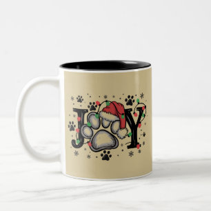 Weihnachts-Pfoten-Freude-Geschenkideen Hundemama L Zweifarbige Tasse