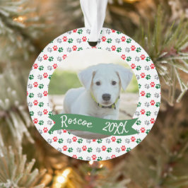 Weihnachts-Pfoten Haustier Foto Ornament