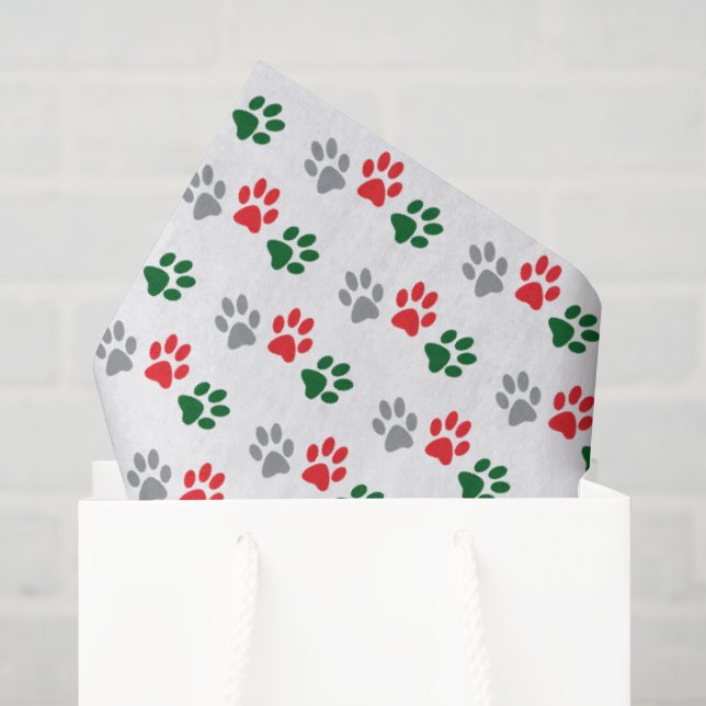 Weihnachts-Pfoten Seidenpapier (Geschenktüte)