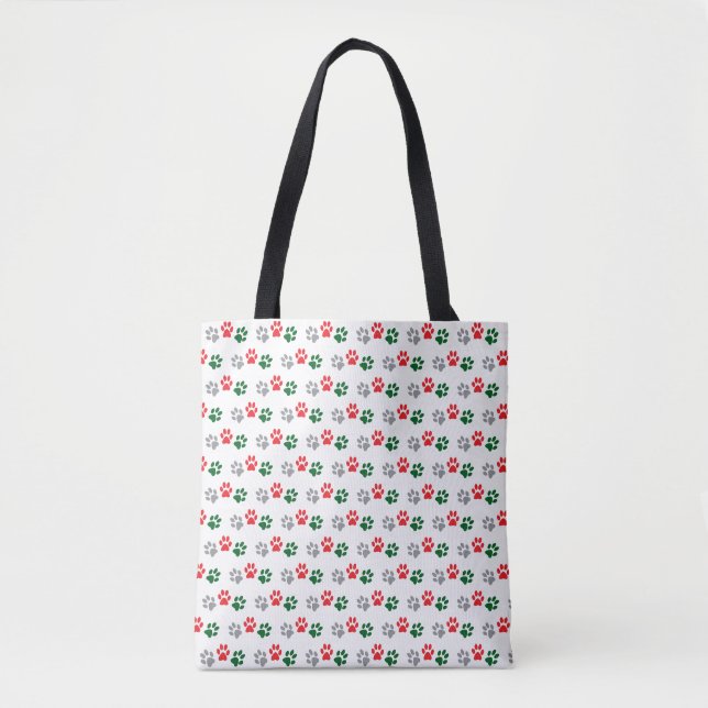 Weihnachts-Pfoten Tasche (Vorderseite)