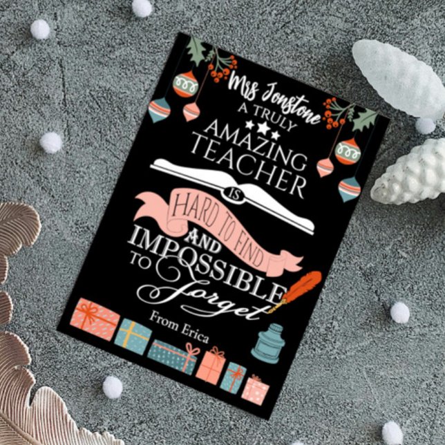 Weihnachts-Phantastisch-Lehrer Vielen Dank Dankeskarte (Von Creator hochgeladen)