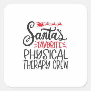 Weihnachts Physiotherapie, Santas fav Quadratischer Aufkleber