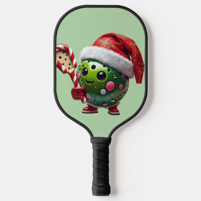 Weihnachts-Pickleball Cheer - Weihnachtsmannmütze  Pickleball Schläger (Vorderseite)