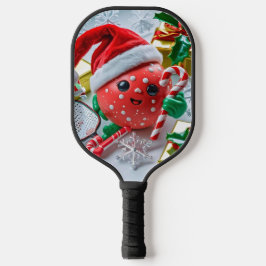 Weihnachts-Pickleball-Chef - Weihnachtsmannmütze & Pickleball Schläger