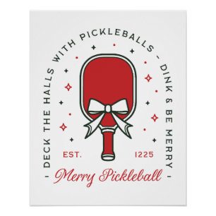 Weihnachts-Pickleball-lustige-Zitate-Party-Ästheti Poster