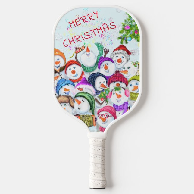 Weihnachts-Pickleball-Paddle-Geschenk Snowmans Par Pickleball Schläger (Vorderseite)