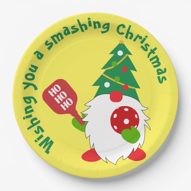 🎅 Weihnachts-Pickleball Paper-Teller Pappteller (Vorderseite)