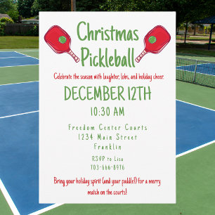 Weihnachts-Pickleball-Party Festive Feiertage Einladung