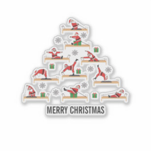Weihnachts-Pilates-Reformer Santa Aufkleber
