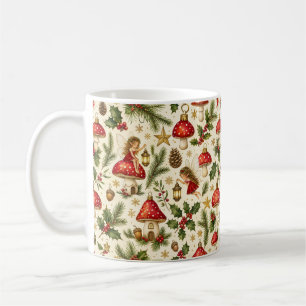 Weihnachts-Pilz-Fee-Wald-Feiertagsgeschenk Kaffeetasse