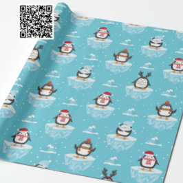 Weihnachts-Pinguin-Eisflussmuster Geschenkpapier