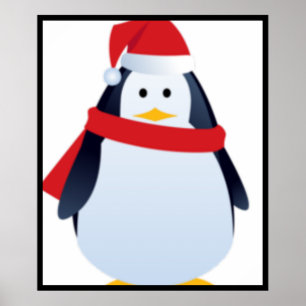 Weihnachts-Pinguin-Gesicht Poster