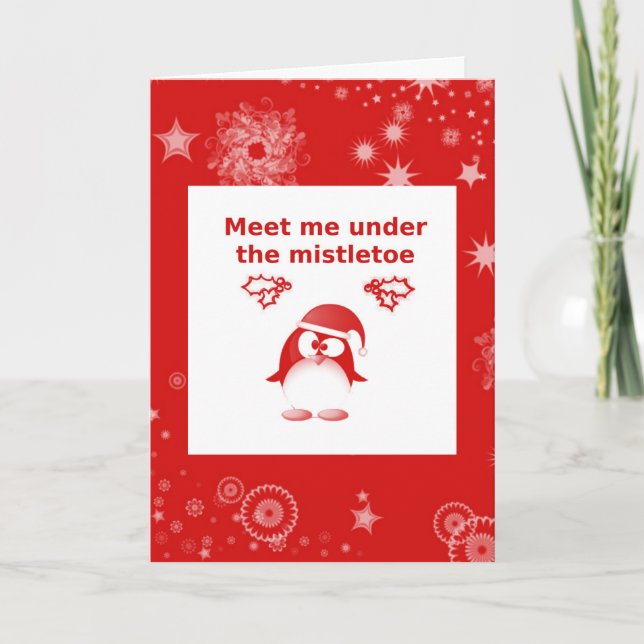 Weihnachts-Pinguin-Grußkarte Feiertagskarte (Vorderseite)