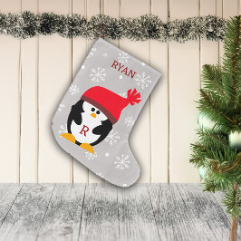 Weihnachts-Pinguin-Individuelle Name Großer Weihnachtsstrumpf