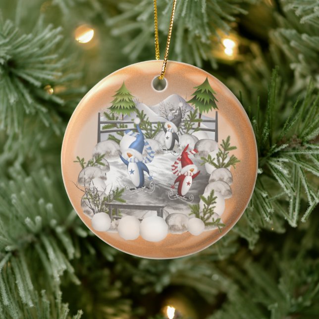 Weihnachts-Pinguin-Keramik Ornament (Baum)