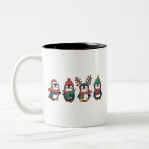 Weihnachts-Pinguin-Liebhaber Süße Tiere Familie Xm Zweifarbige Tasse