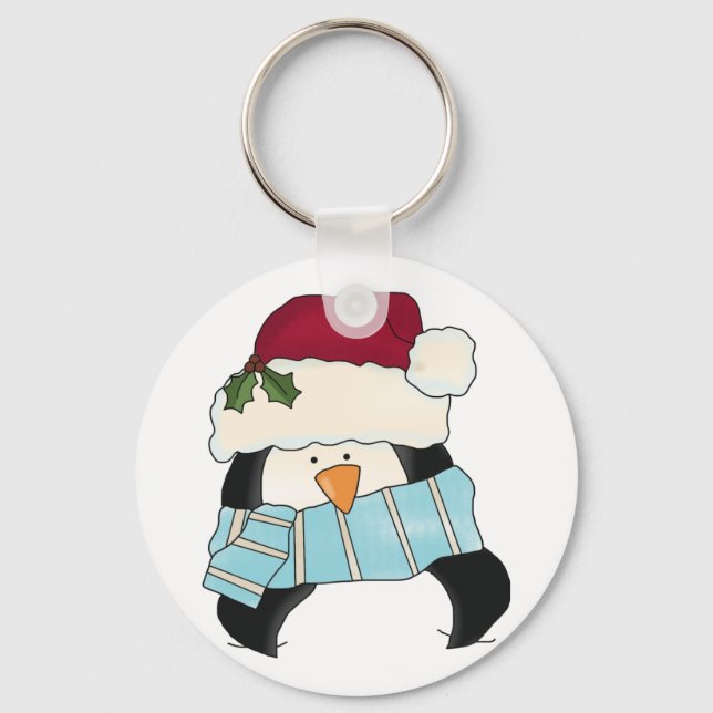 Weihnachts-Pinguin-Shirts und Geschenke Schlüsselanhänger (Vorderseite)