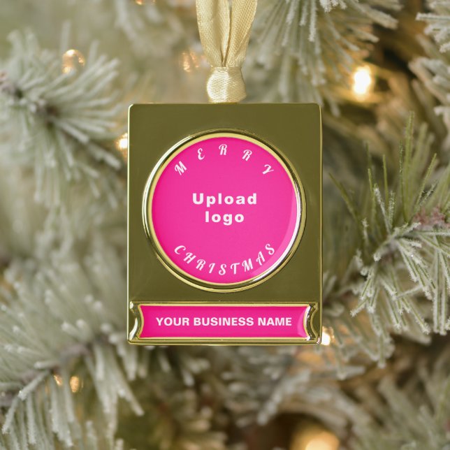 Weihnachts-Pink Banner-Ornament Gold (Baum)