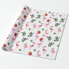 Weihnachts-Pink Flamingo Feierabend Geschenkpapier