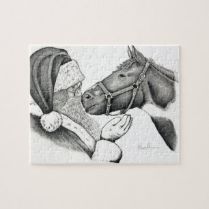 Weihnachts Pinto Paint Horse und Santa