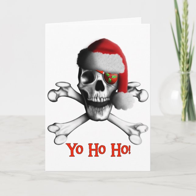 Weihnachts-Piratenkarte Feiertagskarte (Vorderseite)