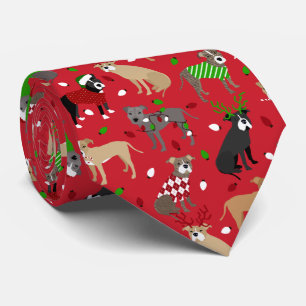 Weihnachts-Pitbull-Hunde Krawatte