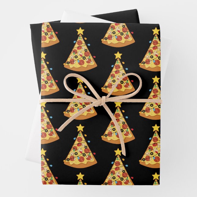 Weihnachts-Pizza-Liebhaber-Feierabendessen Weihnac Geschenkpapier Set (Beispiel)