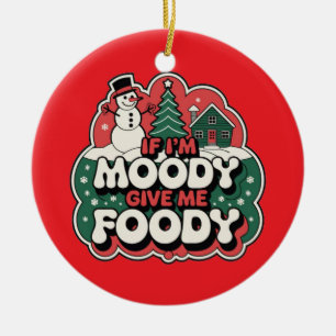 Weihnachts-Pizza, Lustiger Foodie, Weißer-Elefant- Keramik Ornament