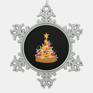 Weihnachts Pizza Weihnachtsbeleuchtung Schneeflocken Zinn-Ornament