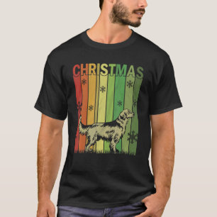 Weihnachts-PJ-Passende Retro-Golden-Retriever-Hund T-Shirt