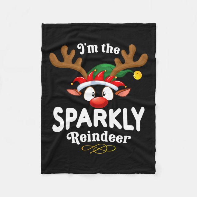 Weihnachts-Pjs Funkelnd Weihnachtsrentierspiele Fleecedecke (Vorderseite)