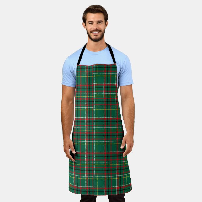 Weihnachts-Plaid-Grün-Muster-23914 Schürze (Getragen)