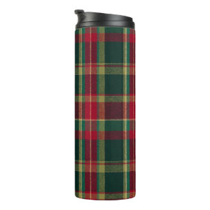 Weihnachts-Plaid Grün Rot Gold Thermosbecher