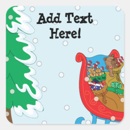 Weihnachts-Platz-Aufkleber. Personalisiere. Quadratischer Aufkleber