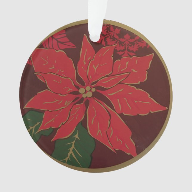 Weihnachts-Poinsettia Akrylorische Ornamente (Vorderseite)