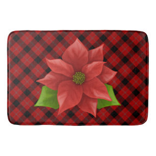 Weihnachts-Poinsettia-Badezimmerteppich Badematte