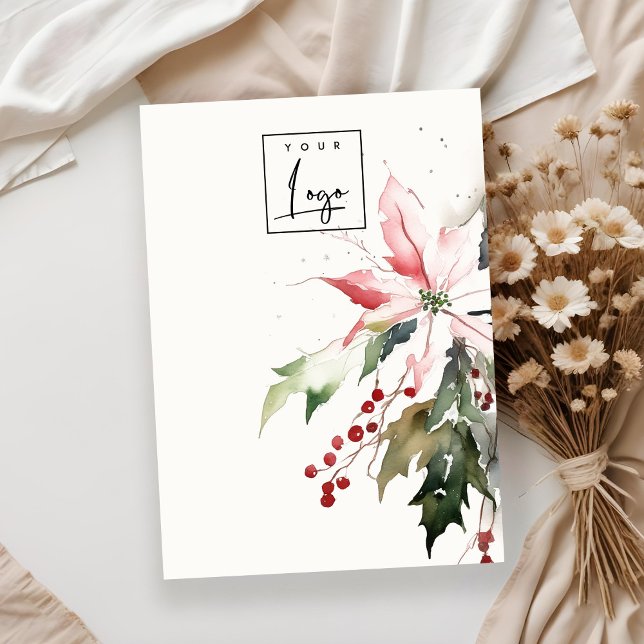 Weihnachts-Poinsettia Blank-Juwelier-Logo Visitenkarte (Von Creator hochgeladen)