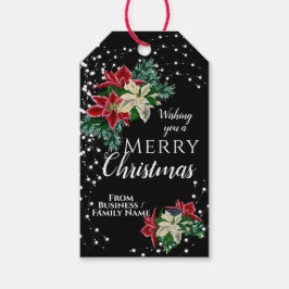 Weihnachts Poinsettia Blume Geschenktasten Geschenkanhänger