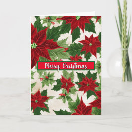 Weihnachts-Poinsettia-Blume Karte