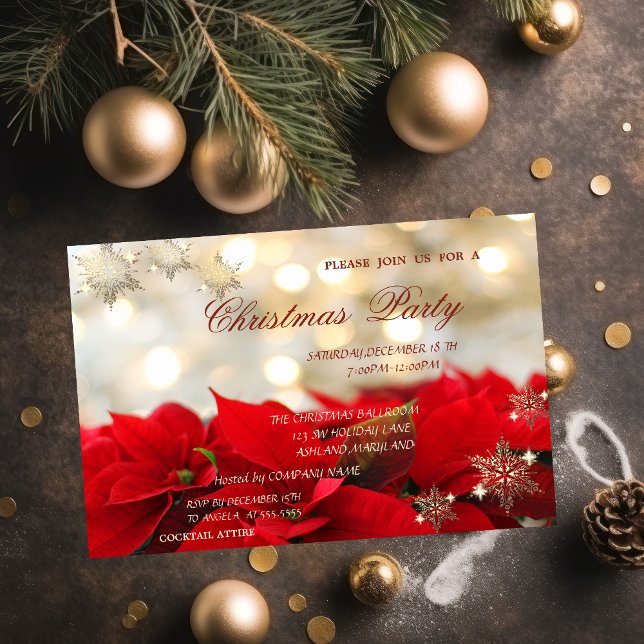 Weihnachts-Poinsettia, CorporateWeihnachts-Party Einladung (Von Creator hochgeladen)