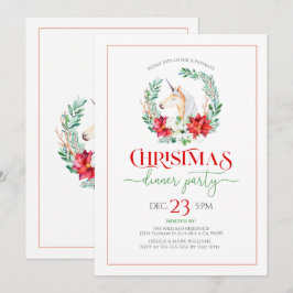 Weihnachts-Poinsettia & Einhorn-Kranz-Party laden  Einladung