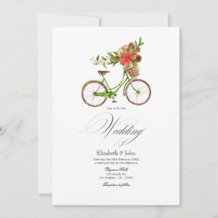 Weihnachts-Poinsettia Fahrrad Winter Hochzeitsarm Einladung