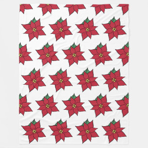 Weihnachts-Poinsettia-Fleece-Decke  Fleecedecke