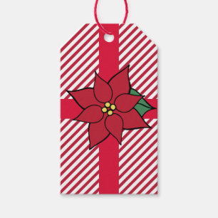 Weihnachts-Poinsettia-Geschenktasten Geschenkanhänger