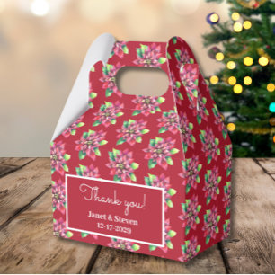 Weihnachts-Poinsettia-Hochzeitsgunstbox Geschenkschachtel