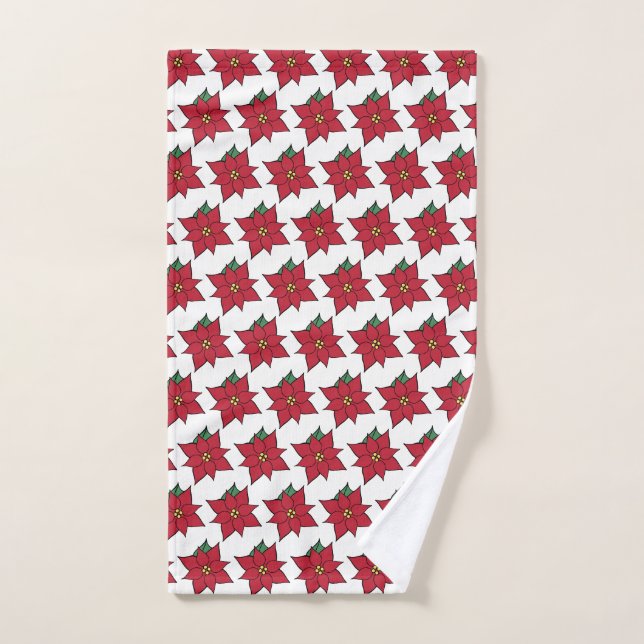Weihnachts-Poinsettia Holiday Handtuch (Handtuch)