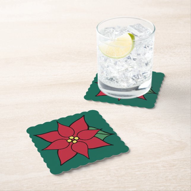 Weihnachts-Poinsettia Holiday Paper-Untersetzer Untersetzer (Vor Ort)